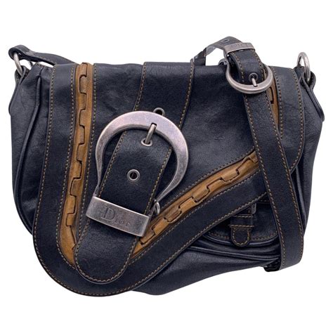 Gaucho leather handbag Dior Black in Leather 